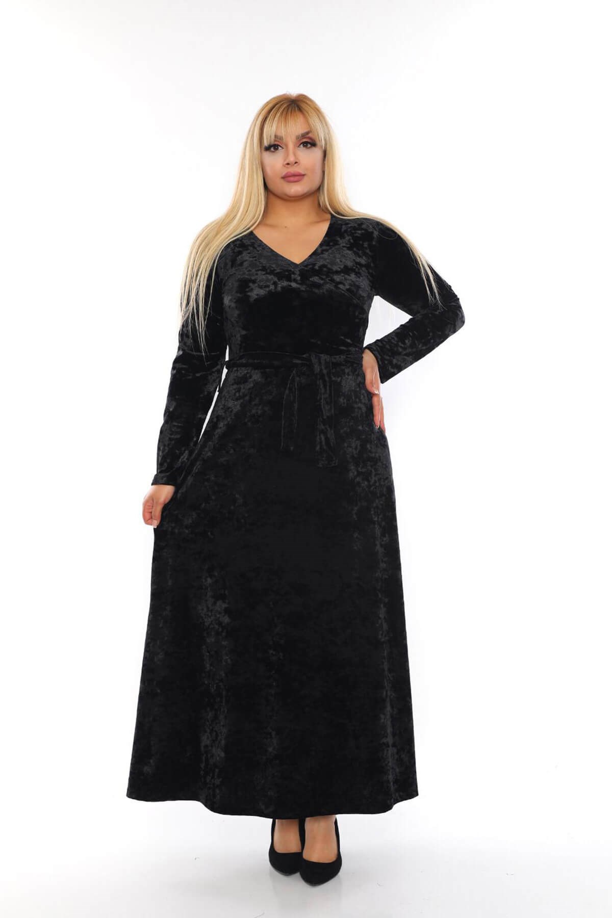 Nidya Moda Büyük Beden Kadın Mor Dantel Elbise 4161m | 52%'YE ...